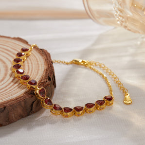 Heartstring Garnet Bracelet